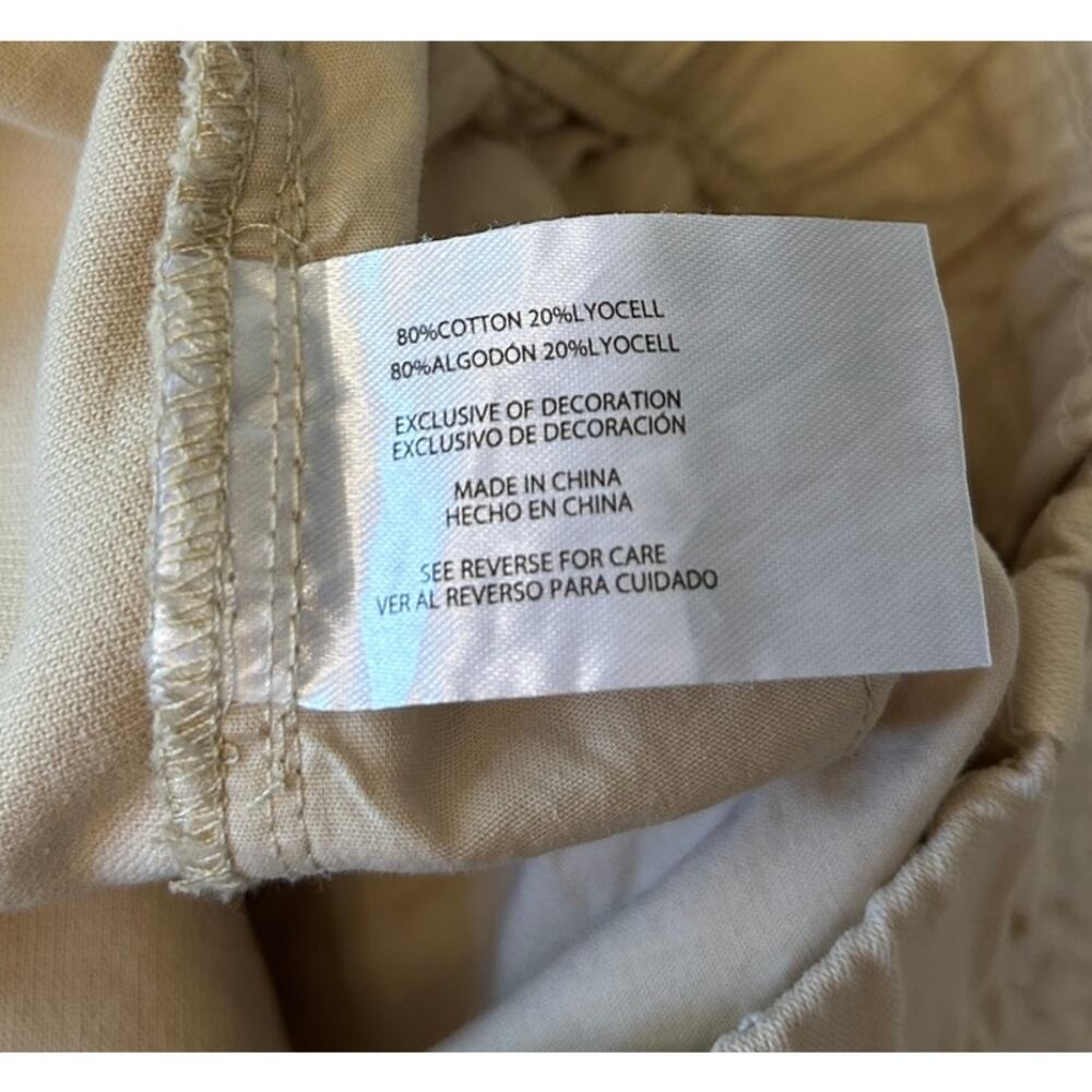 Gap Women's Twill Cargo Pants Mid Rise Pull On Stretch Casual Sz M Tan Utility - Picture 8 of 8